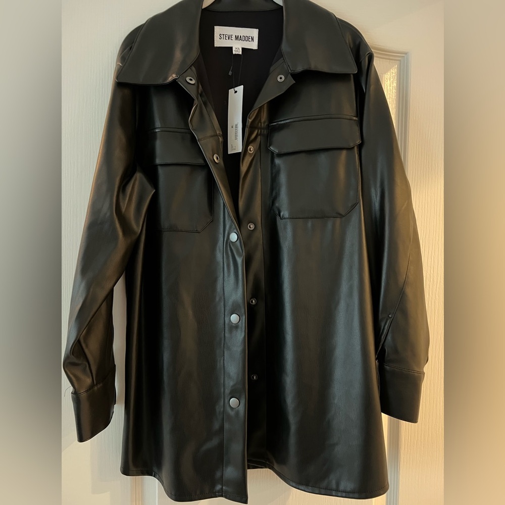 Steve Madden black faux leather jacket